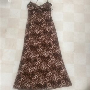 Princess Polly Brown Leopard Maxi Dress